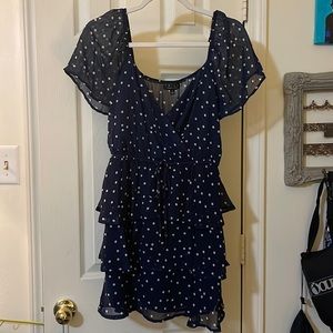 Trixxi Navy Blue Dress with White Polka Dots. Size Small. Never Worn.